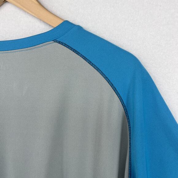 ALO Shirt Mens 2XL Cool Fit Performance Short Sleeve Colorblock Jersey Blue - Picture 7 of 15